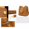 4pcs Set Women Bag Fashion Solid PU Single Shoulder Messenger Bags(Brown)