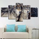 Modern 5 Panels Paintings on Canvas Wall Art Landscape Wolf