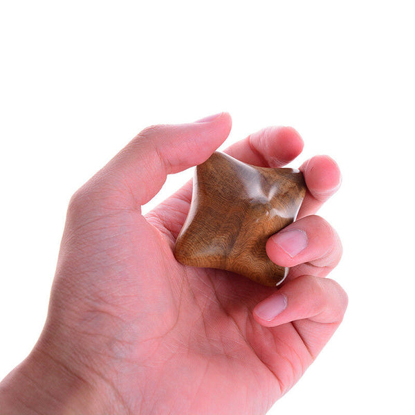 1pc star stress relief wooden  massager roller relieve fasciitis acupressure  Gn