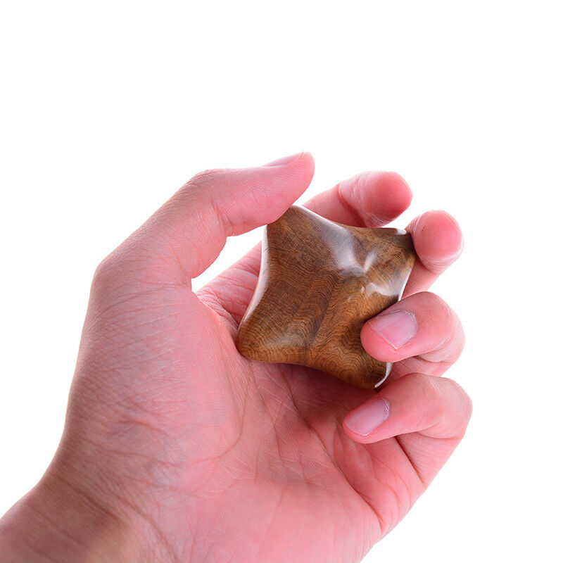 1pc star stress relief wooden  massager roller relieve fasciitis acupressure  Gn