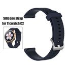 Silicone Adjustable 18mm Watchband Wrist Strap for Ticwacth C2 (Navy Blue) A