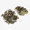 100 Sets Double Caps Studs Dome Rivets Leathercraft DIY Crafts 6x10mm Bronze
