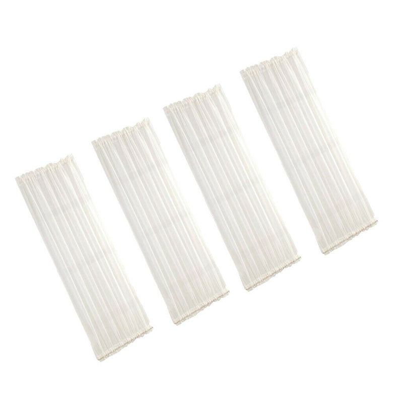 4 Pieces White 25x72 inch Home French Door Curtains Blackout Patio/Sliding