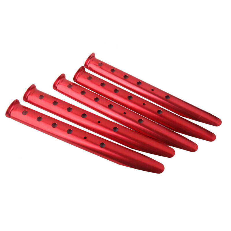5Pcs Aluminium Alloy Red U Shape Outdoor Camping Snow Sand Tent Peg Stakes
