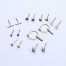 9 Pairs Natural Stone Earrings Small Ornaments Alloy Earrings Jewelry Ornaments