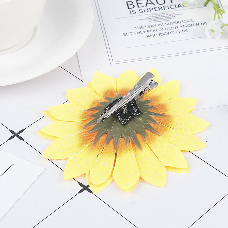 2 Pcs Hawaiian Sunflower Flower Hair Clip Hairpins for Women Hair Decroration