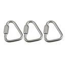 3pcs Stainless Steel Triangle Carabiners 12KN Climbing Arborist Rappelling