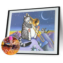 5D DIY Full Drill Diamond Painting Music Cat Cross Stitch Embroidery Craft