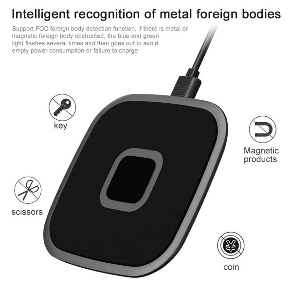 Stable Non Slip Wireless Charger Qi Certified Home Office Fast Charging 10W Max