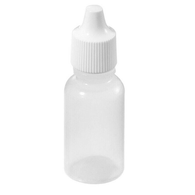 100 Pcs Empty Eye Dropper Bottle Plastic Eye Liquid Screw Cap Lids 5ml P6A8