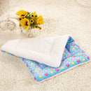 Dog Cat Blanket Pet Cushion Bed Soft Velvet Winter Warm Sleep Mat(Blue L) SN9F