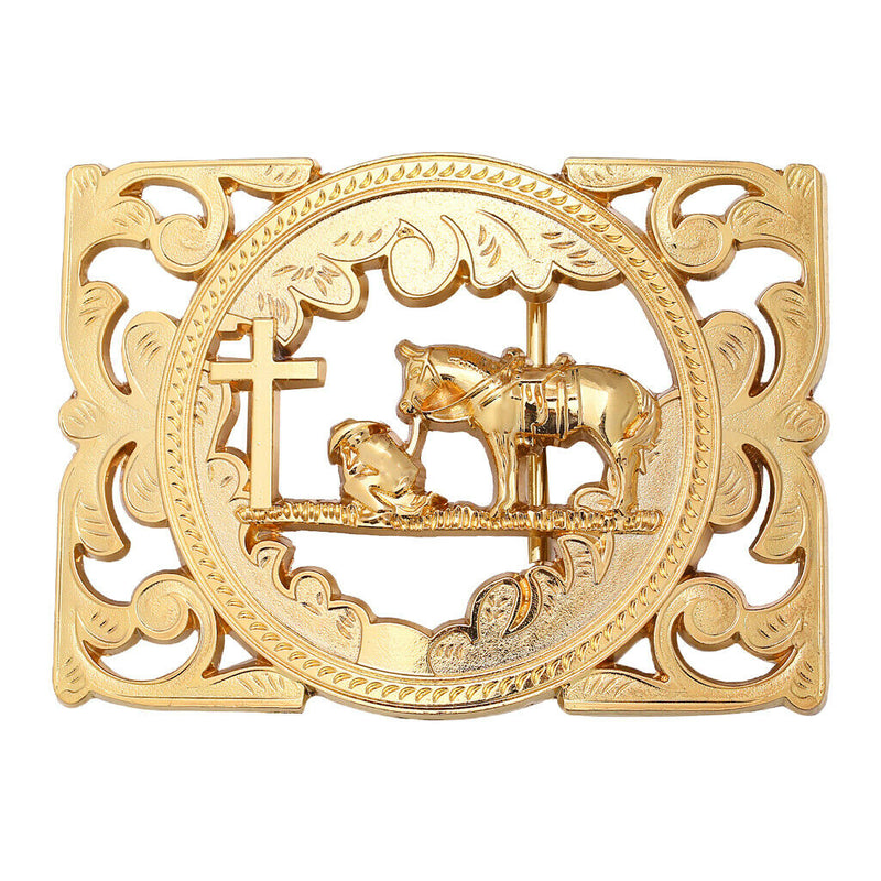 Fashion Knight Horse Belt Buckle Large Cowboy Cowgirl Unisex Engraved Belt Clamp