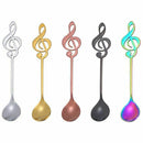 5 Pcs Stainless Steel Spoon Coffee Note Shape Music Theme Tea Stirring Spoo