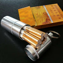 Mini Aluminum Alloy Cigarette Capsule Case Pouch Pocket Camping Keychain Ring
