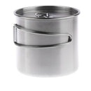 Camping Cup Pot with Foldable Handles and Lid - Ultralight Stainless Steel