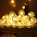LED Solar Fairy Light Bulb String Outdoor Wedding  Warm White 9.5m 50Bulbs