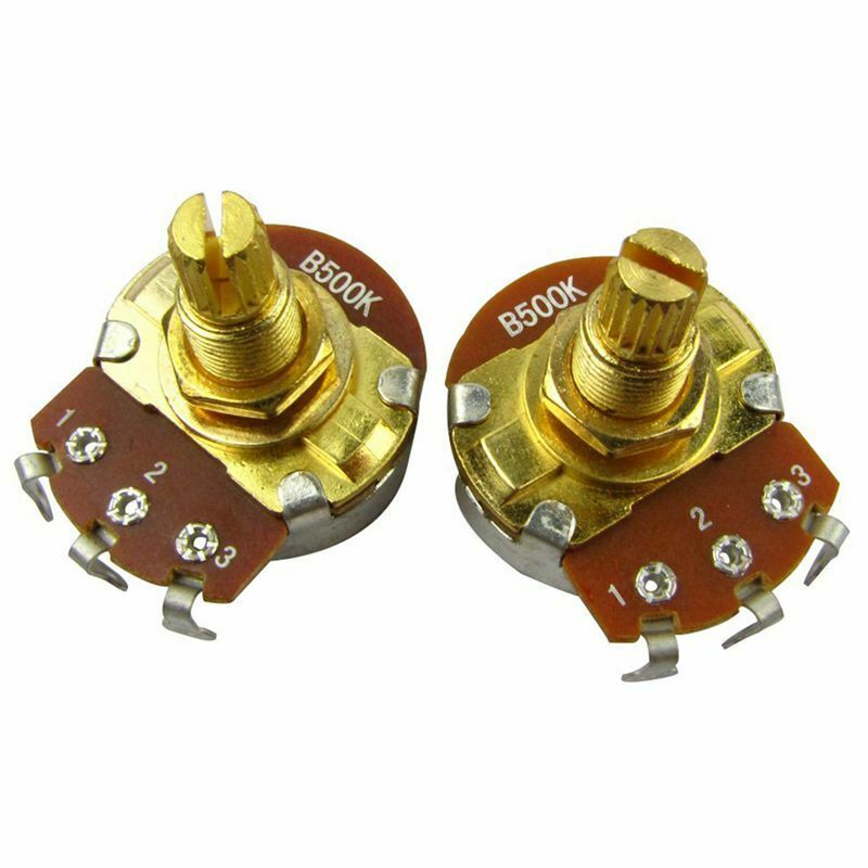 10Pcs Guitar Full Size Pots B500K L18Mm Shaft Audio Volume Taper Potentiome