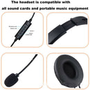 USB Computer Headset with Boom Mic Over Ear Headphones for Laptop Desktop A