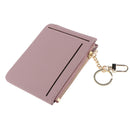 Short Leather ID Credit Card Holder Casual Wallets Coin Purse with Keychain
