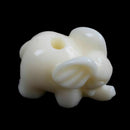 20 PCs Synthetic Coral Spacer Beads Elephant Animal Off White 15mmx11mm G9B7