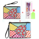 DIY Heart Special Shape Diamond Painting Women Wristlet Purse Zipper Clutch