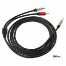 1.8M HiFi Sound 3.5MM to 2RCA Left and Right Channels Output Jack Audio Cable
