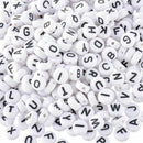 200pcs Lot Mini Acrylic Alphabet Letter Coin Round Beads- Q2Y4 Flat Loose S N4G8