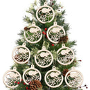 10pcs Rat Pattern DIY Crafts Scrapbook New year Decor Natural Wooden Ornamen&+