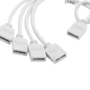 LED Strip RGB 4 Pins 1 to 4 Female Splitter Connector Cable Wire White V1R6
