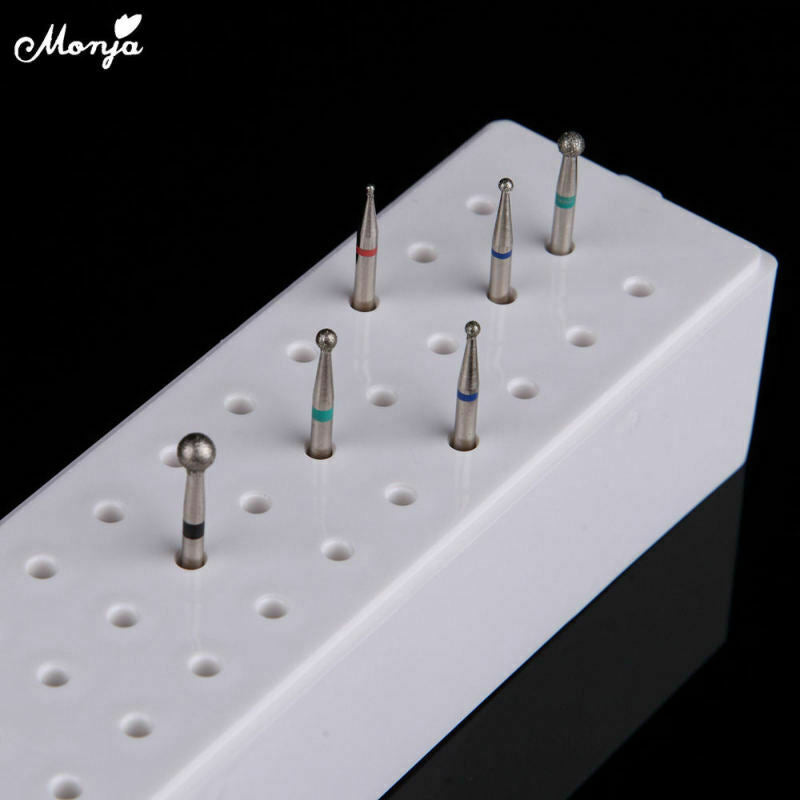 30 Holes Acrylic Nail Art Drill Bit Holder Stand Storage Container Case  NIY