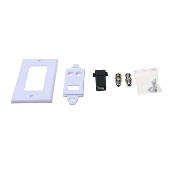 3Ports HDMI Ethernet USB 2.0 Port RCA Coaxial Wall Plate Jack Socket Panel
