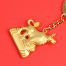 2021 Chinese Ox Year Lucky Pendant Creative Fortune Keychain Propitious Gift_kz