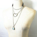 Gothic Lock Chain Multilayer Choker Necklace Sexy Collar Neck Ring Jewelry Gift