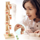 Baby Clown Pattern Wooden Blocks Tree Marble Ball Run Track Game Kids Toys