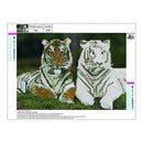 2 Tigers 5D Diamond Painting Embroidery DIY Cross Stitch Craft Needlework