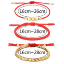 3Pcs/Set Handmade Red Braided Rope Christmas Bracelet Copper Bead Lucky Bangle
