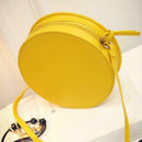 Women Round Lemon Pattern Crossbody Bag Zipper Mini Sling Shoulder Handbags
