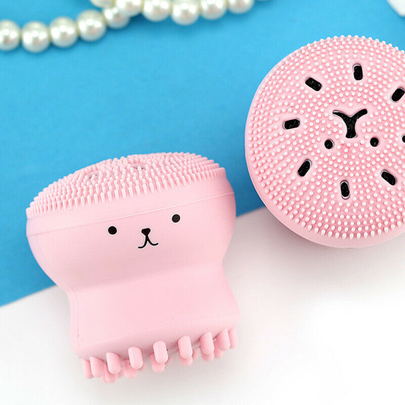 Silicone Face Washing Tool Cute Animal Hand Squeeze Deep Clean Massage Brush cby