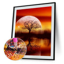 5D DIY Tree Full Drill Diamond Embroidery Paintings Cross Stitch (Orange)