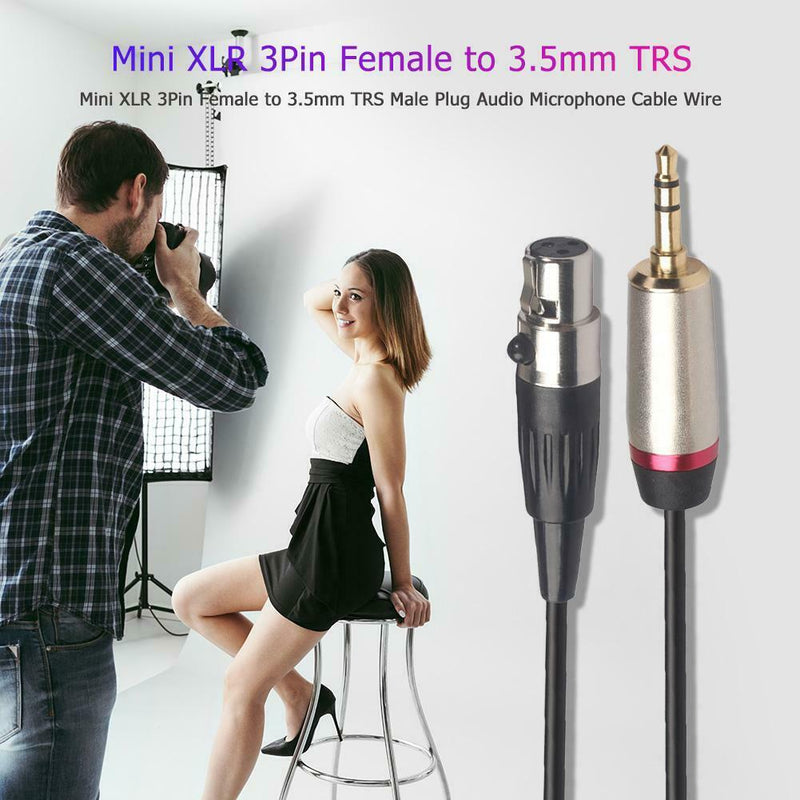 Mini XLR 3Pin Female to 3.5mm TRS Male Plug Audio Microphone Cable (1m)