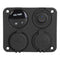 1 Gang Blue LED Rocker Switch Panel Voltmeter 4.2A Dual USB Port 12V Outlet