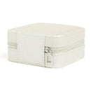 Portable Earrings Rings Storage Box PU Leather Jewelry Display Case (White) A