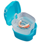 1pc Denture Bath Box Case Dental False Teeth Storage Box Hanging Net Container