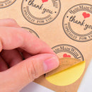 60pcs Round Natural Kraft Thank You Stickers for Wedding Party DecorationSEAU