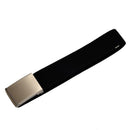 Unisex Plain Webbing Canvas Metal Buckle Belt Black S1H4