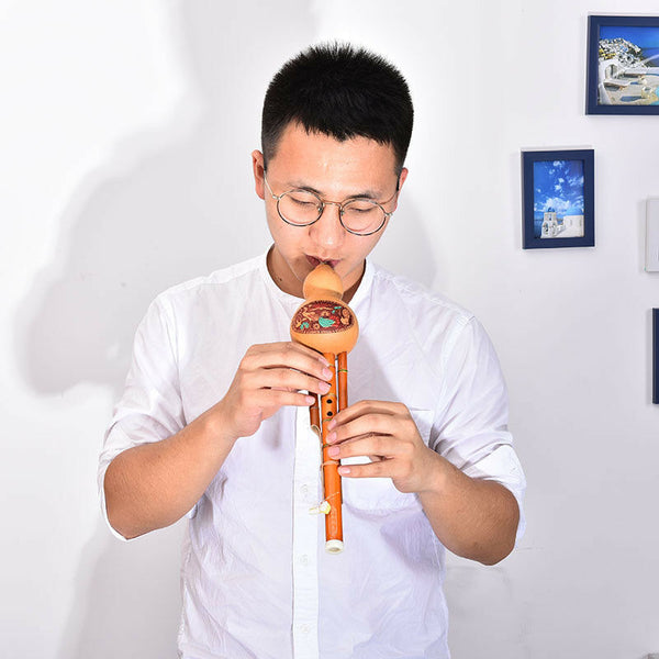 profeesional chinese hulusi gourd cucurbit flute c key ethnic instrument G.ES