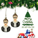 Christmas Ornament Ruth Bader Ginsburg Head Portraits Pendant Xmas Tree Decor x2