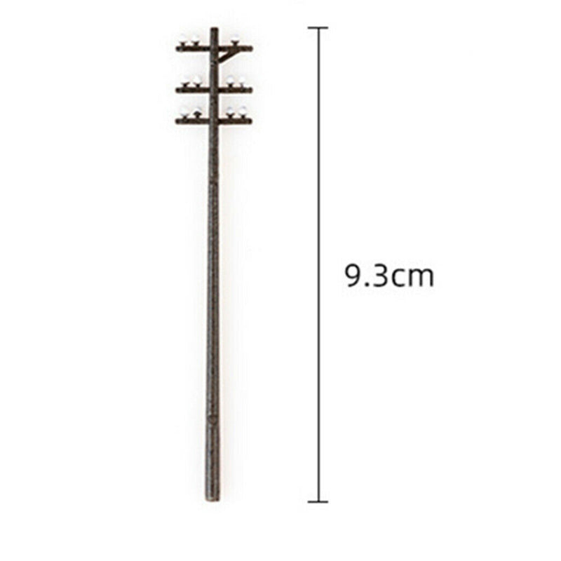 10Pcs Standard 1:87 Mini Electric Line Pole For Train Park Layout HO Scale