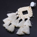 Geometric Tassel Drop Dangle Earrings For Women Jewelry Wooden Bohemian Wed