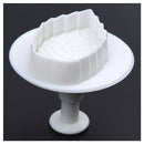 3Pcs Veined Rose Leaf Fondant Cake Cutter Plunger--White